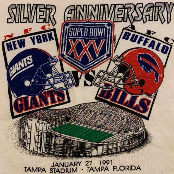 NWOT VTG ‘91 Super Bowl XXV Graphic Crewneck Sz L - Picture 2 of 6